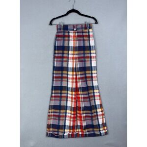 Vintage Patty Woodard Pants Womens 24x28 Plaid Wide Leg Flare Retro 70s